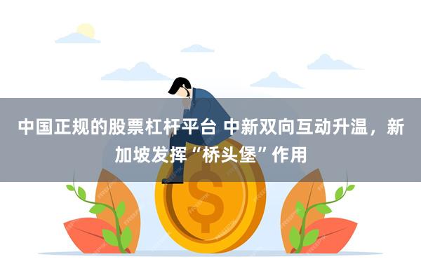 中国正规的股票杠杆平台 中新双向互动升温，新加坡发挥“桥头堡”作用