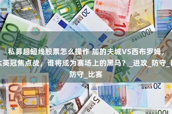 私募超短线股票怎么操作 加的夫城VS西布罗姆，周六英冠焦点战，谁将成为赛场上的黑马？_进攻_防守_比赛