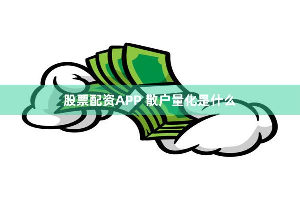股票配资APP 散户量化是什么